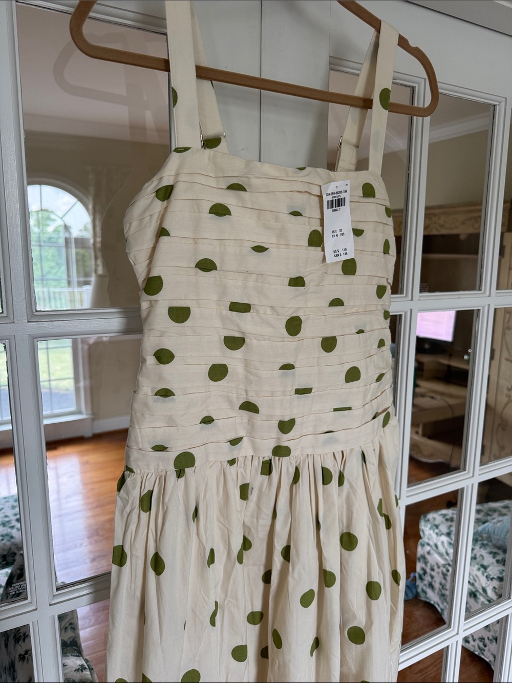 Abercrombie & Fitch Cream Sundress with Green Polka Dots - Picture 5 of 12